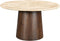 Livingfurn - Eetkamertafel Valentino Round 130cm - Mangohout / Travertin