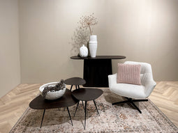 Livingfurn - Fauteuils Daphne Sand - Beige - Stof