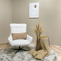 Livingfurn - Fauteuils Naomi Pearl - Wit - Stof