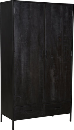 Livingfurn - Kabinetkast Kala - 40x100x170 - Mangohout en Gecoat Staal