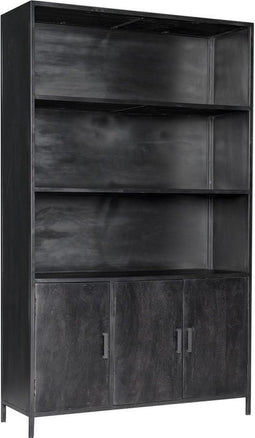 Livingfurn - Kabinetkast Kala - 40x120x200 - Mangohout en Gecoat Staal