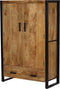Livingfurn - Kabinetkast Nairobi - 150x100x43 cm - Mangohout / Gecoat Staal