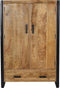 Livingfurn - Kabinetkast Nairobi - 150x100x43 cm - Mangohout / Gecoat Staal
