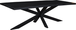 Livingfurn - Moderne Zwarte Eetkamertafel - Spider Tafelpoten - van Mango Hout en Gecoat Staal - 240 cm