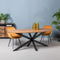 Livingfurn - Ovale Eetkamertafel - Acasia Hout - 210 cm - Bruin