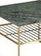 Livingfurn - Salontafel Dian Marble Groen Goud - 55x55x40 - Marmer