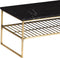 Livingfurn - Salontafel Dian Zwart Goud - 40x90x35 - Marmer