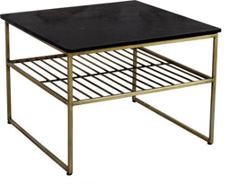 Livingfurn - Salontafel Dian Zwart Goud - 55x55x44 - Marmer