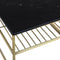 Livingfurn - Salontafel Dian Zwart Goud - 55x55x44 - Marmer
