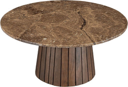 Livingfurn - Salontafel Emperador 80cm - Marmer / Hout