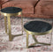 Livingfurn - Salontafel Glennis - Zwart Goud - 40x40x55cm - Marmer