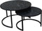 Livingfurn - Salontafel Jamie Zwart - Set van 2 - 70x70x38 - Marmer