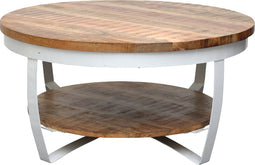 Livingfurn - Salontafel - Mark White - 65x65x33 cm - Mangohout