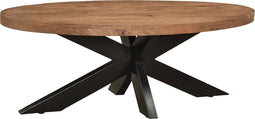 Livingfurn - Salontafel Sturdy Ovaal - 70x130x45cm - Mangohout