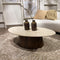 Livingfurn - Salontafel Valentino Oval 120cm - Mangohout / Travertin