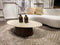 Livingfurn - Salontafel Valentino Oval 120cm - Mangohout / Travertin