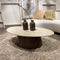 Livingfurn - Salontafel Valentino Oval 120cm - Mangohout / Travertin