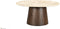 Livingfurn - Salontafel Valentino Round 75cm - Mangohout / Travertin