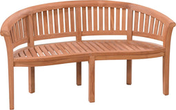 Livingfurn - Tuinbank Banana 150 cm - 163x86x56 cm - Teakhout