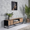 Livingfurn - TV Meubel Dakota 150 cm - Riverwood / Gecoat Staal