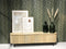 Livingfurn - TV Meubel Noor Natural 210cm - Mangohout / Gecoat Staal