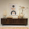 Livingfurn - TV Meubel Noor Walnut 210cm - Mangohout / Gecoat Staal