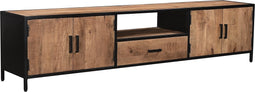 Livingfurn - TV Meubel Sturdy 220 cm - Mangohout / Gecoat Staal