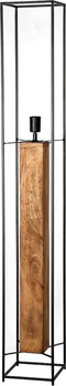 Livingfurn - Vloerlamp Dakota Black - Mangohout / Gecoat Staal