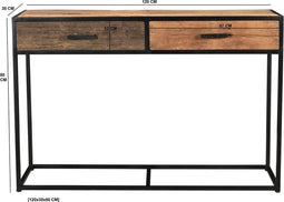 Livingfurn - Wandtafel Dakota Dr 120 cm - Riverwood / Gecoat Staal