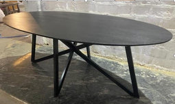 Livingfurn - Zwart Eetkamertafel Oslo - Web - Acasia Hout - 200 cm