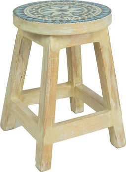 Liviza houten krukje Toso - Krukje 40 cm - Albasia-hout