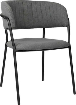 Liviza Linnen stoel Beni - antraciet - Linnen - Rond Antraciet - 77 cm , 53 cm , 55 cm
