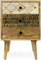 Liviza Nachtkastje 3-lades Inat - Mangohout - Rechthoek Zwart - 60 cm , 40 cm , 40 cm