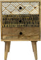 Liviza Nachtkastje 3-lades Inat - Mangohout - Rechthoek Zwart - 60 cm , 40 cm , 40 cm