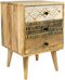 Liviza Nachtkastje 3-lades Inat - Mangohout - Rechthoek Zwart - 60 cm , 40 cm , 40 cm