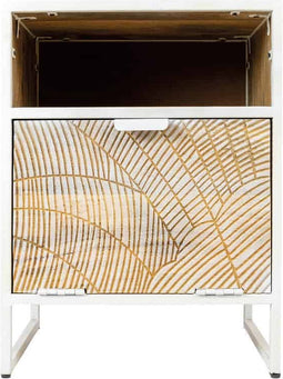 Liviza Nachtkastje Andel - Mangohout - Rechthoek Wit - 53 cm , 32 cm , 40 cm