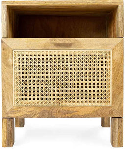 Liviza Nachtkastje Mona - Mangohout - Rechthoek Bruin - 50 cm , 35 cm , 40 cm