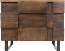Liviza Nachtkastje Mondria - Mangohout - Rechthoek Bruin - 48 cm , 40 cm , 60 cm