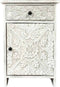 Liviza Nachtkastje wit Aida - Mangohout - Rechthoek Wit - 60 cm , 40 cm , 30 cm