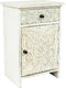 Liviza Nachtkastje wit Aida - Mangohout - Rechthoek Wit - 60 cm , 40 cm , 30 cm