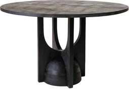 Liviza Ronde eettafel Pelo - Mangohout - Rond Zwart - 75 cm , 120 cm , 120 cm
