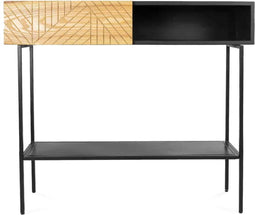 Liviza Sidetable Grados - Eiken - Rechthoek Zwart - 90 cm , 30 cm , 100 cm