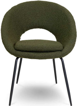 Liviza Stoel Mazo Olijfgroen - Polyester - Rond Groen - 81 cm , 62 cm , 58 cm