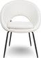 Liviza Stoel Mazo Wit Bouclé - Polyester - Rond Wit - 81 cm , 62 cm , 58 cm
