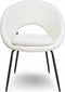 Liviza Stoel Mazo Wit Bouclé - Polyester - Rond Wit - 81 cm , 62 cm , 58 cm
