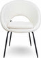 Liviza Stoel Mazo Wit Bouclé - Polyester - Rond Wit - 81 cm , 62 cm , 58 cm