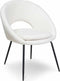 Liviza Stoel Mazo Wit Bouclé - Polyester - Rond Wit - 81 cm , 62 cm , 58 cm