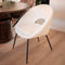 Liviza Stoel Mazo Wit Bouclé - Polyester - Rond Wit - 81 cm , 62 cm , 58 cm