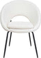 Liviza Stoel Mazo Wit Bouclé - Polyester - Rond Wit - 81 cm , 62 cm , 58 cm