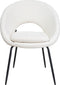 Liviza Stoel Mazo Wit Bouclé - Polyester - Rond Wit - 81 cm , 62 cm , 58 cm